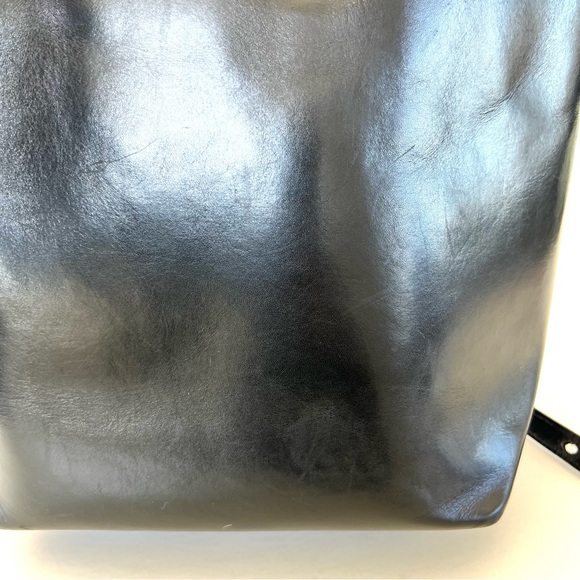 ♦️SOLD♦️MANSUR GAVRIEL Fllamma Black Structured Leather Shoulder Bag Tote Bucket - Picture 14 of 16